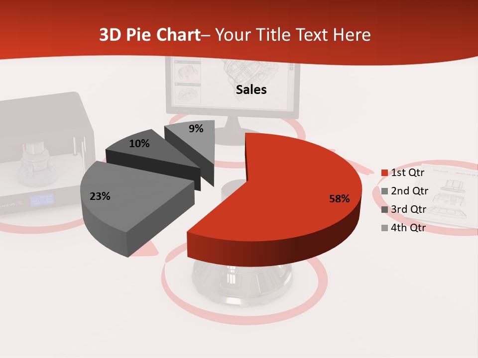 A Computer And A Printer On A Table PowerPoint Template
