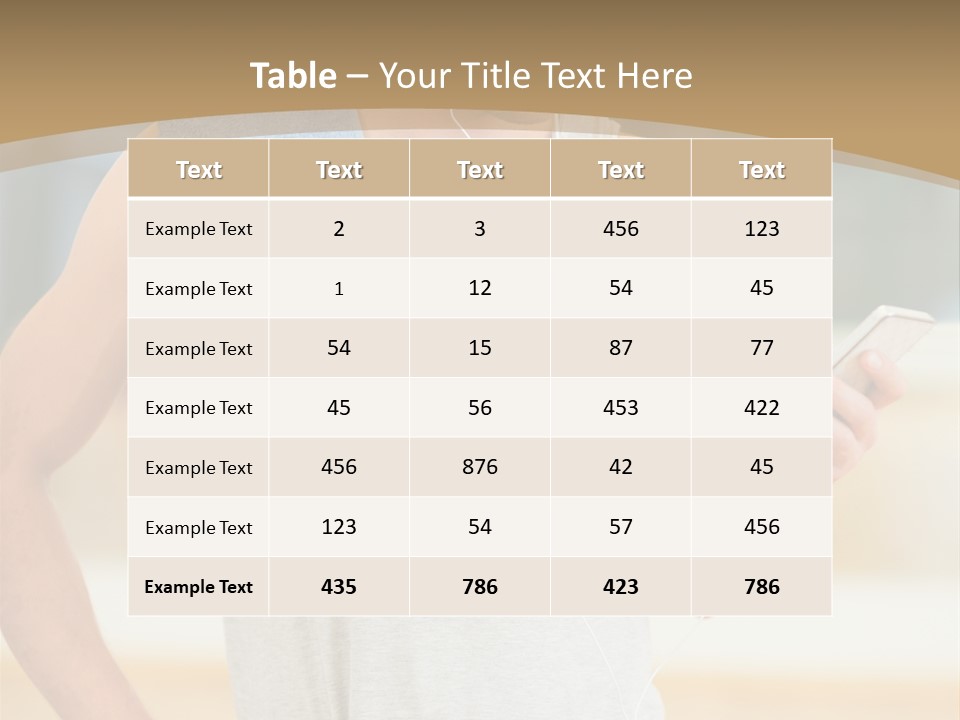A Man With A Towel And Headphones Is Looking At His Cell Phone PowerPoint Template