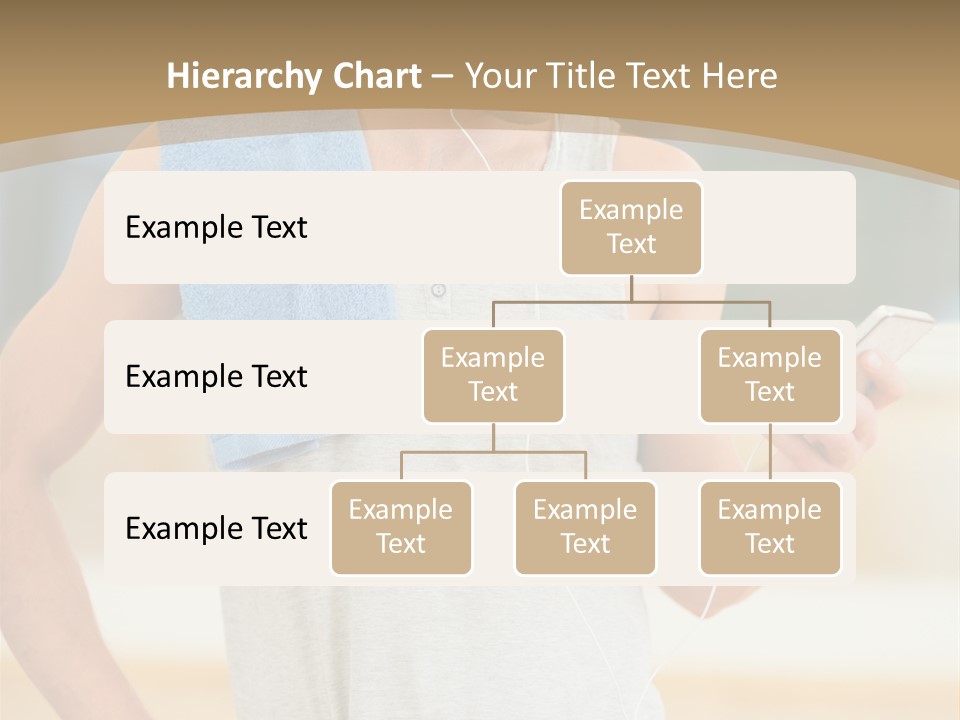 A Man With A Towel And Headphones Is Looking At His Cell Phone PowerPoint Template