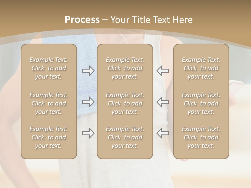 A Man With A Towel And Headphones Is Looking At His Cell Phone PowerPoint Template