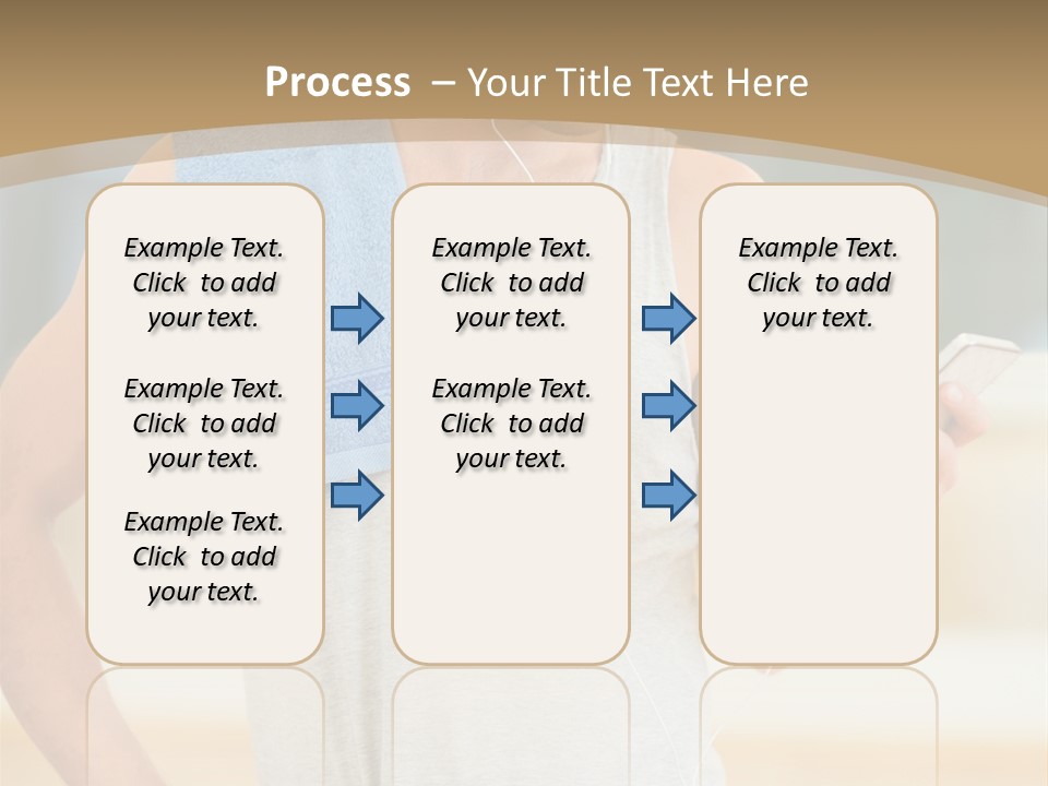A Man With A Towel And Headphones Is Looking At His Cell Phone PowerPoint Template