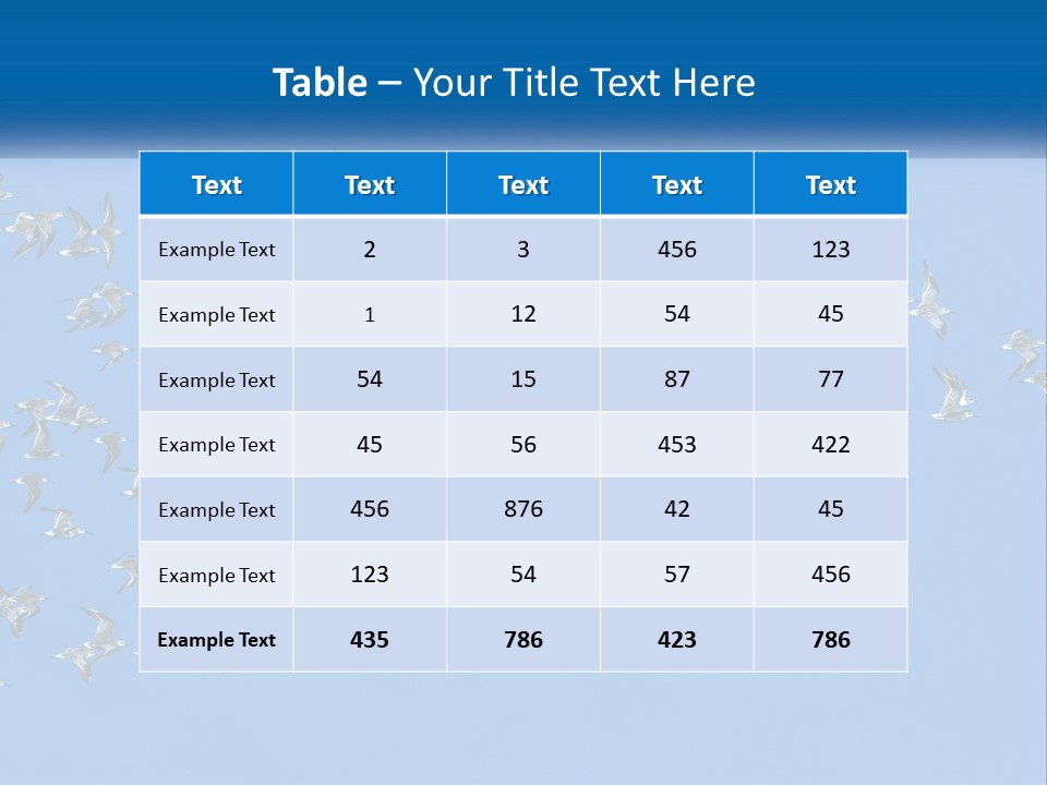 A Flock Of Birds Flying Through A Blue Sky PowerPoint Template
