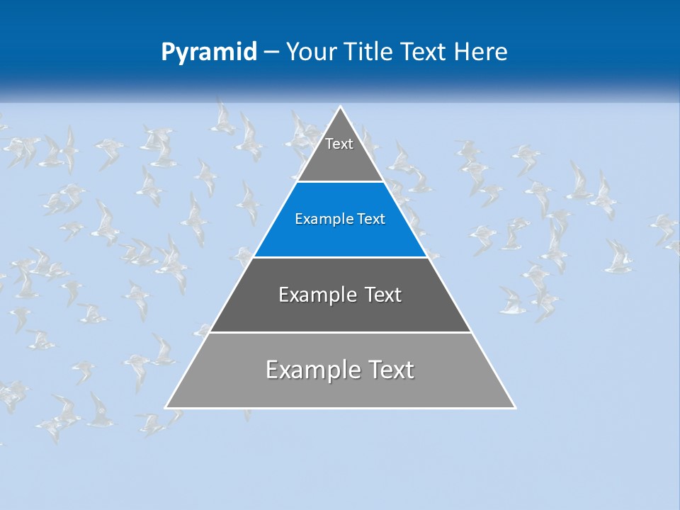 A Flock Of Birds Flying Through A Blue Sky PowerPoint Template