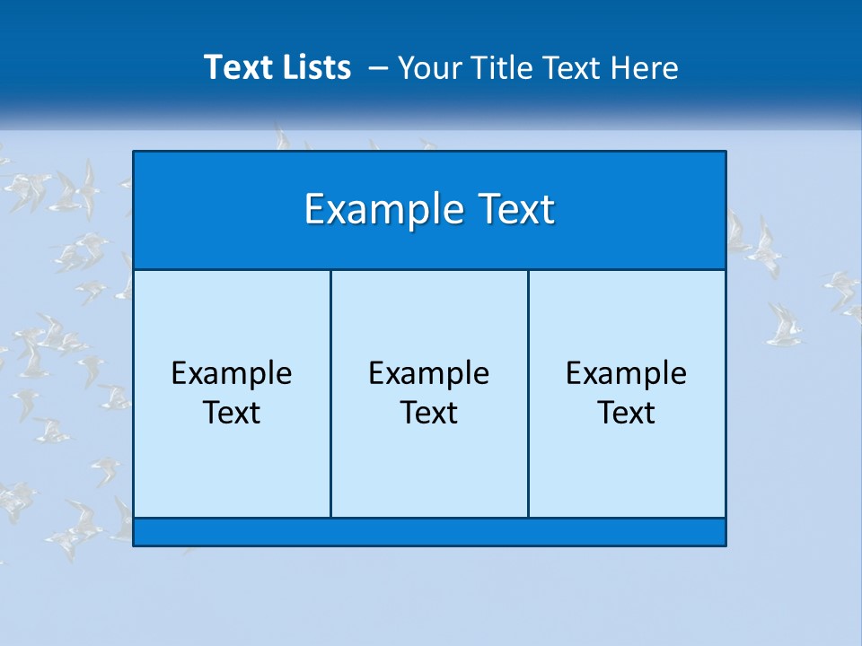 A Flock Of Birds Flying Through A Blue Sky PowerPoint Template