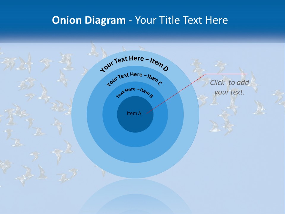 A Flock Of Birds Flying Through A Blue Sky PowerPoint Template