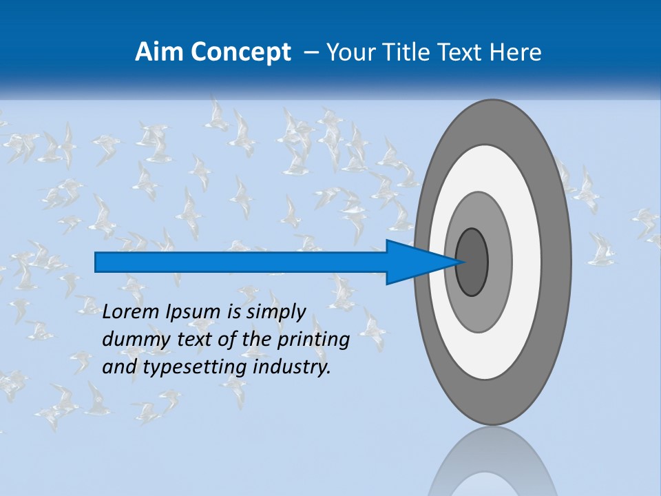 A Flock Of Birds Flying Through A Blue Sky PowerPoint Template