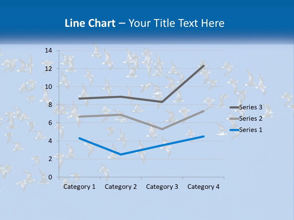 A Flock Of Birds Flying Through A Blue Sky PowerPoint Template