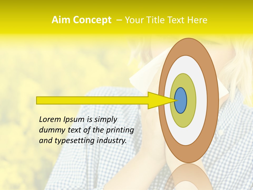 A Woman Blowing Her Nose With A Yellow Field In The Background PowerPoint Template