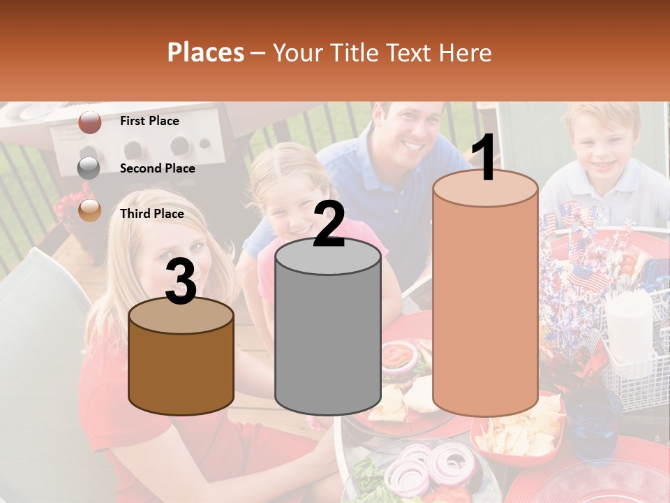 A Group Of People Sitting Around A Table With Food PowerPoint Template