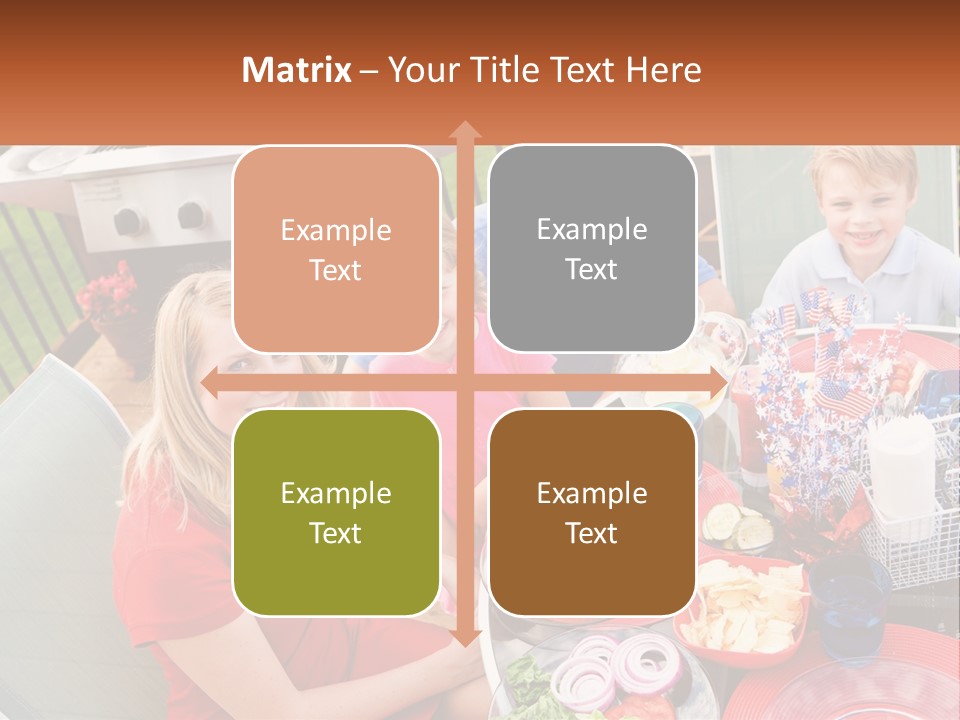 A Group Of People Sitting Around A Table With Food PowerPoint Template