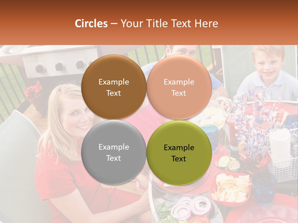 A Group Of People Sitting Around A Table With Food PowerPoint Template