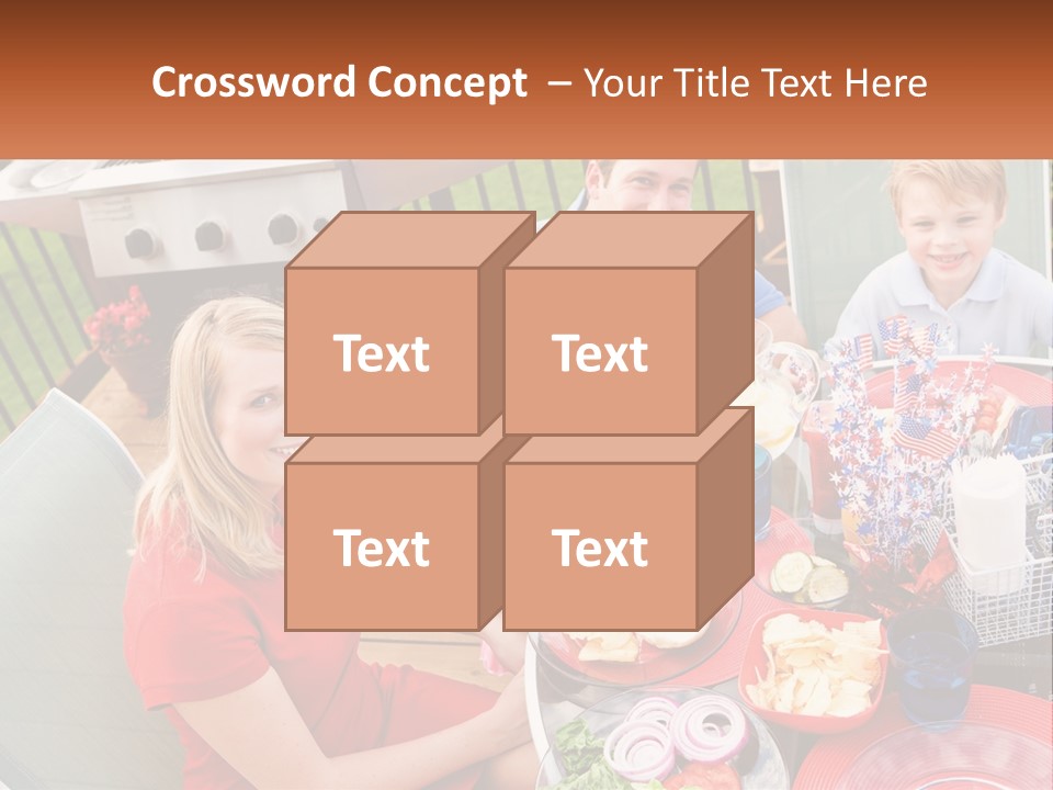 A Group Of People Sitting Around A Table With Food PowerPoint Template