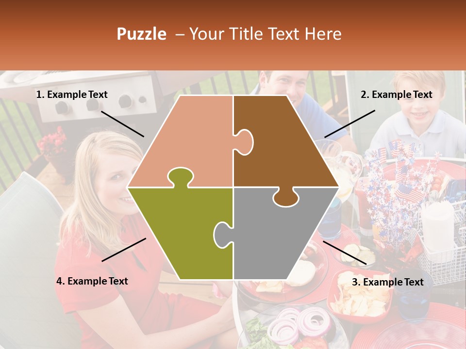 A Group Of People Sitting Around A Table With Food PowerPoint Template