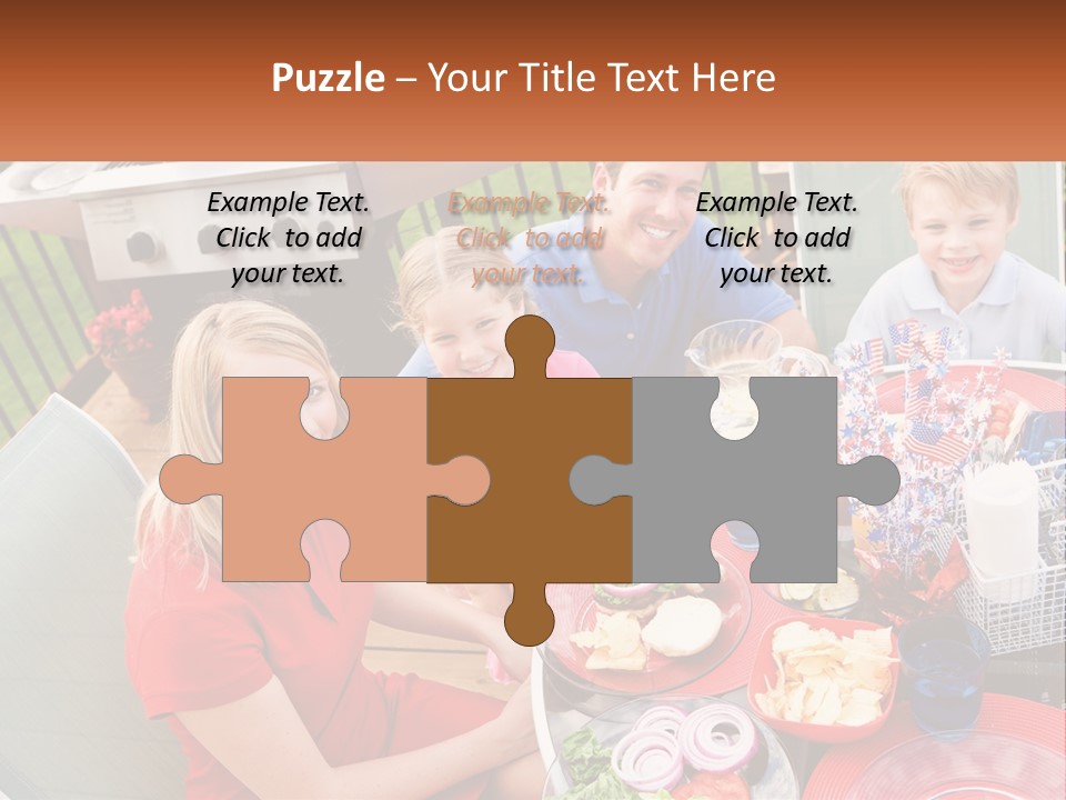 A Group Of People Sitting Around A Table With Food PowerPoint Template