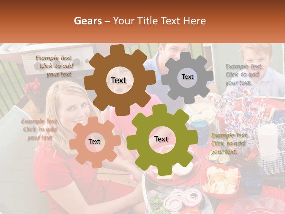 A Group Of People Sitting Around A Table With Food PowerPoint Template