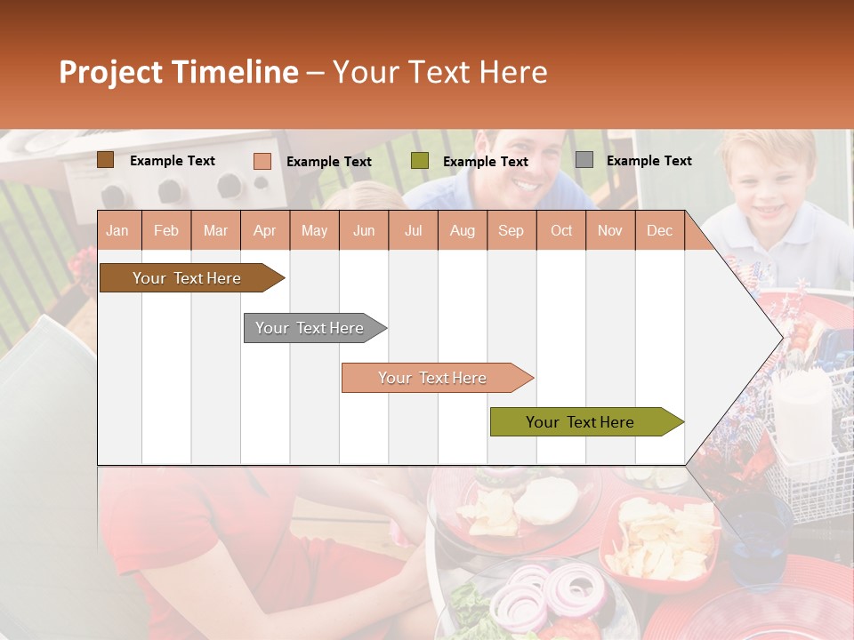 A Group Of People Sitting Around A Table With Food PowerPoint Template