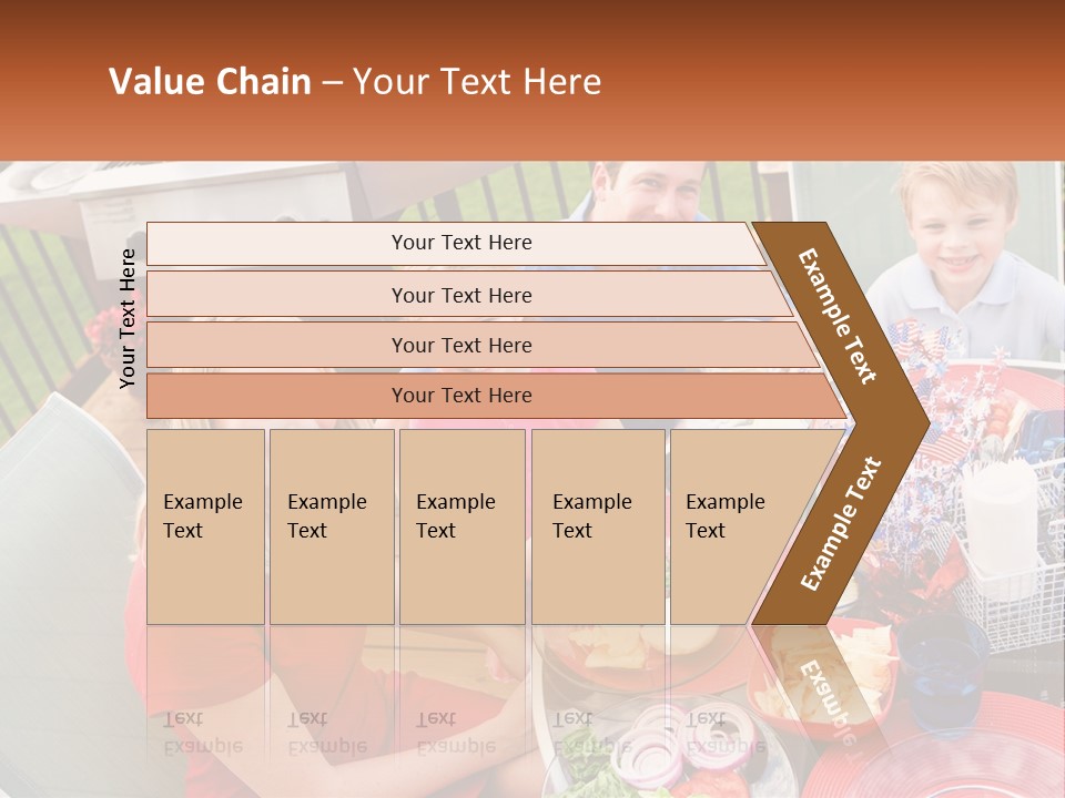 A Group Of People Sitting Around A Table With Food PowerPoint Template