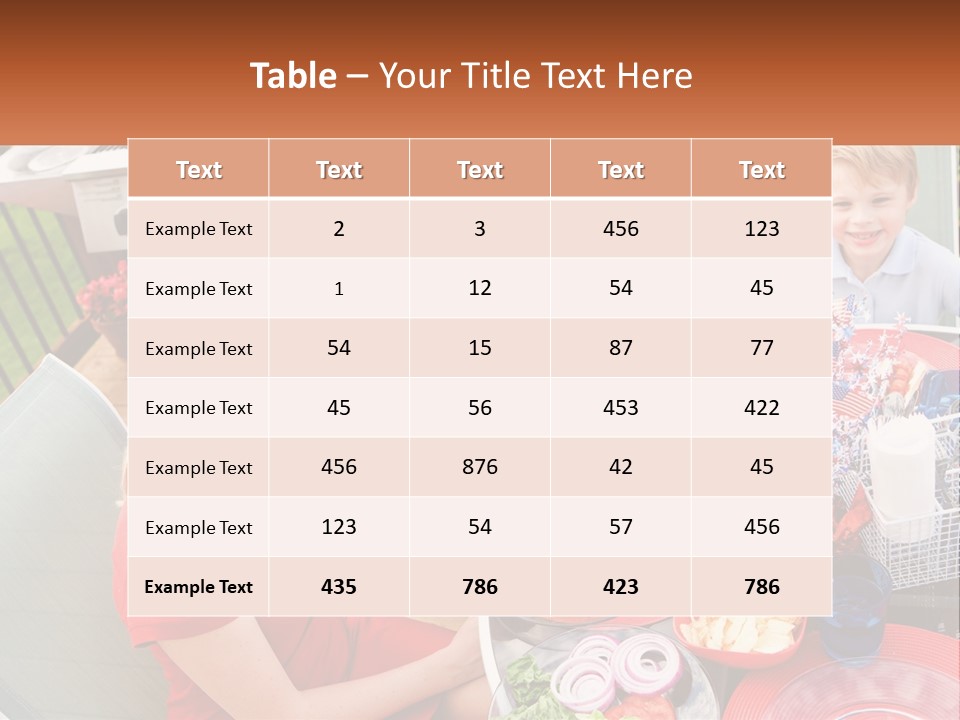 A Group Of People Sitting Around A Table With Food PowerPoint Template
