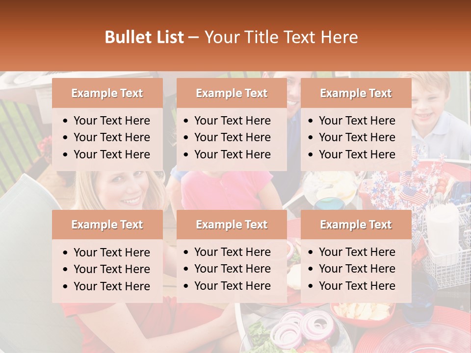 A Group Of People Sitting Around A Table With Food PowerPoint Template