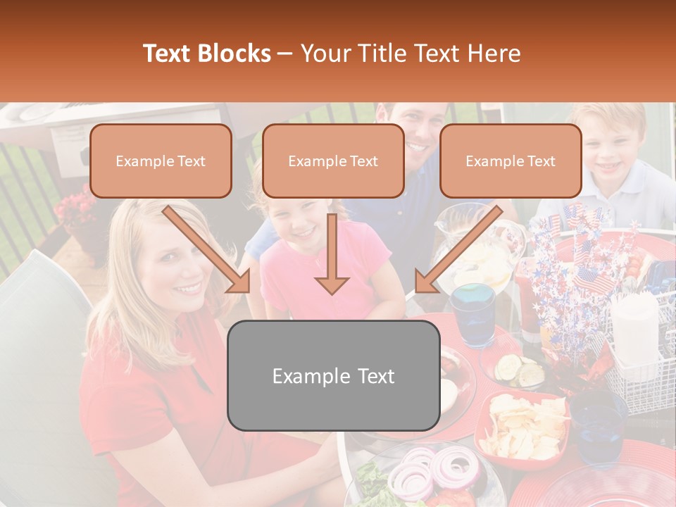 A Group Of People Sitting Around A Table With Food PowerPoint Template