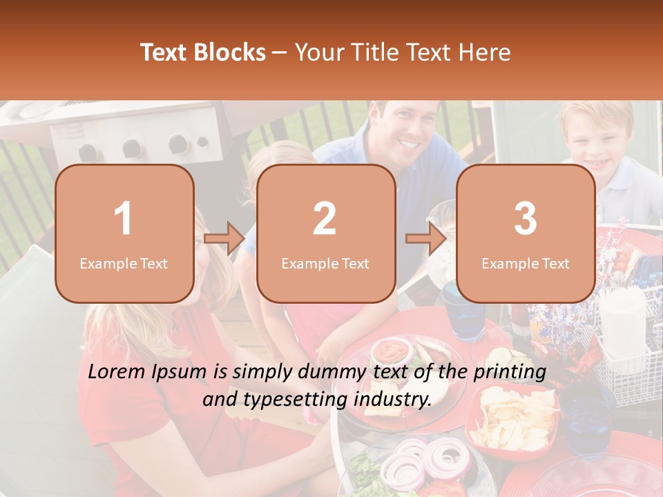 A Group Of People Sitting Around A Table With Food PowerPoint Template