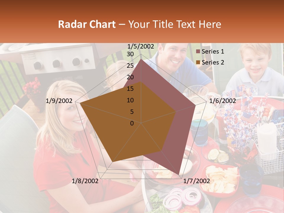 A Group Of People Sitting Around A Table With Food PowerPoint Template