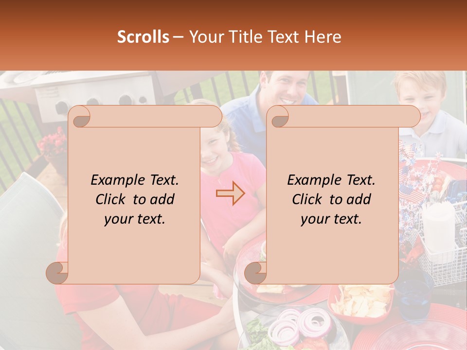 A Group Of People Sitting Around A Table With Food PowerPoint Template