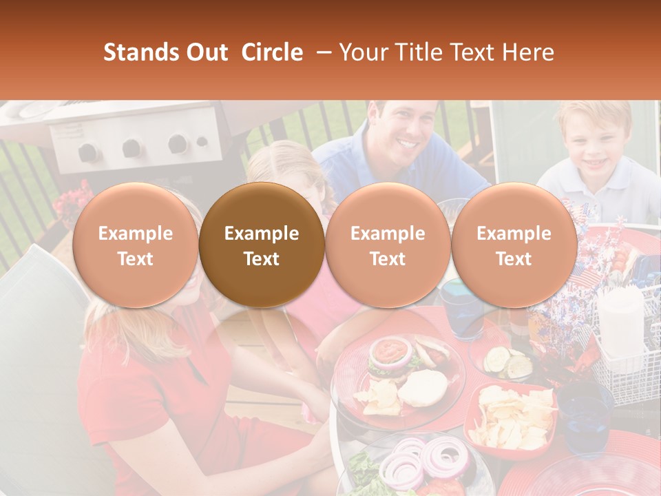 A Group Of People Sitting Around A Table With Food PowerPoint Template
