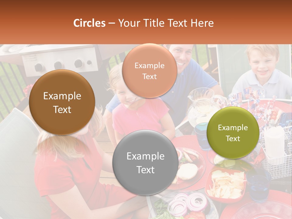 A Group Of People Sitting Around A Table With Food PowerPoint Template