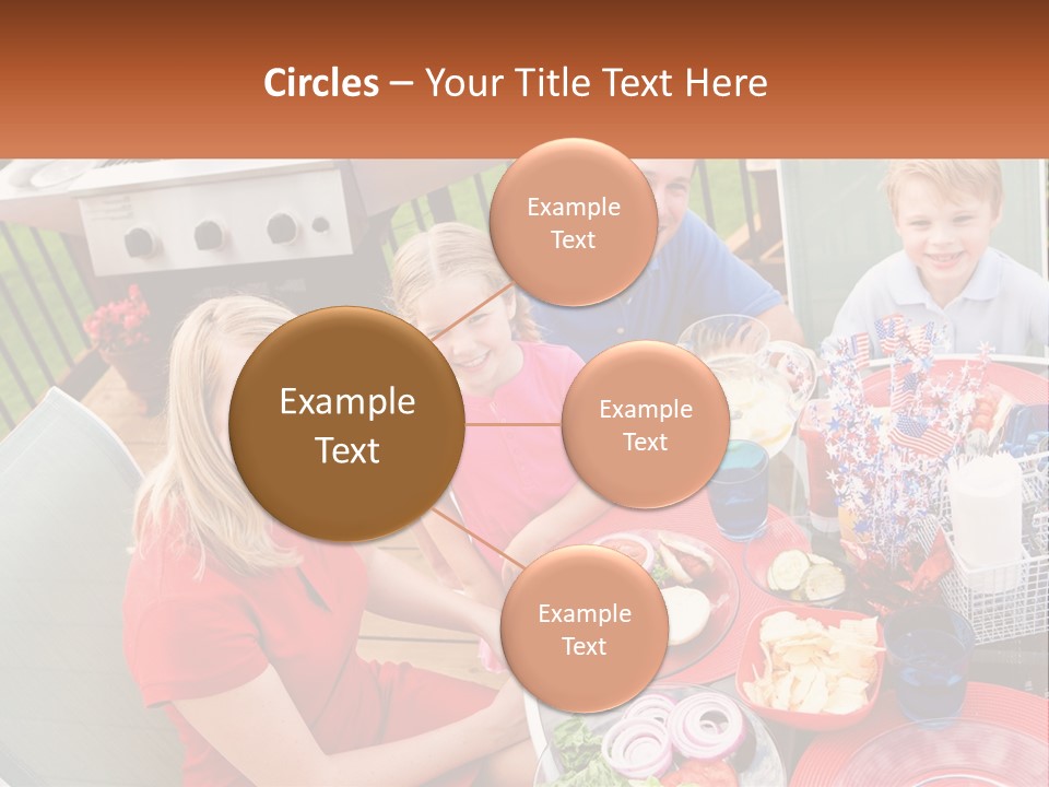 A Group Of People Sitting Around A Table With Food PowerPoint Template