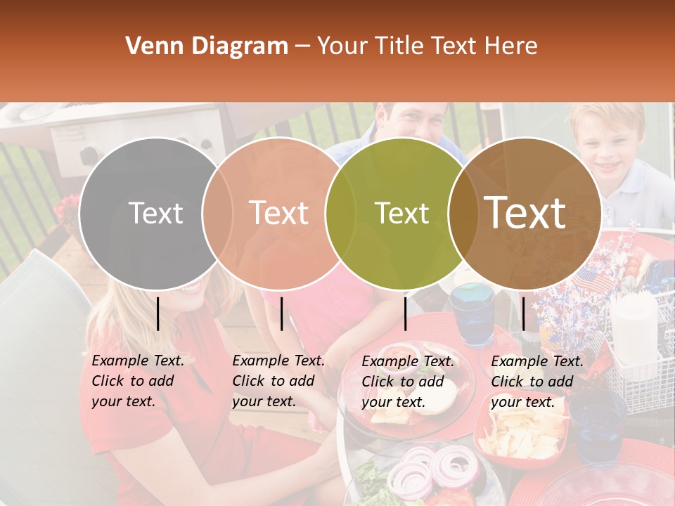 A Group Of People Sitting Around A Table With Food PowerPoint Template