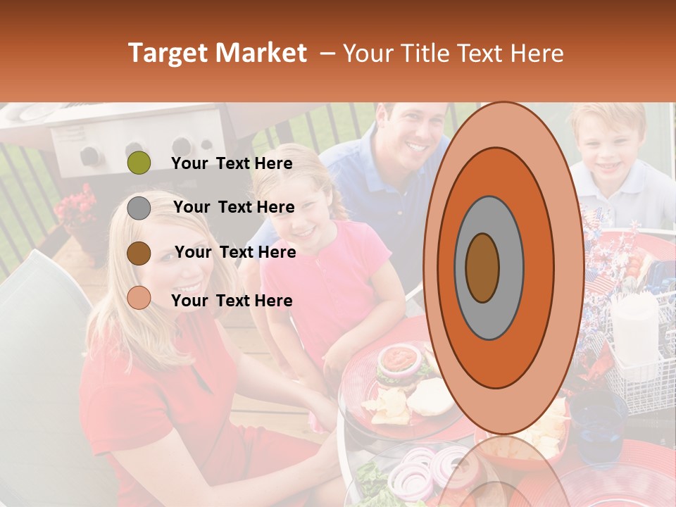 A Group Of People Sitting Around A Table With Food PowerPoint Template
