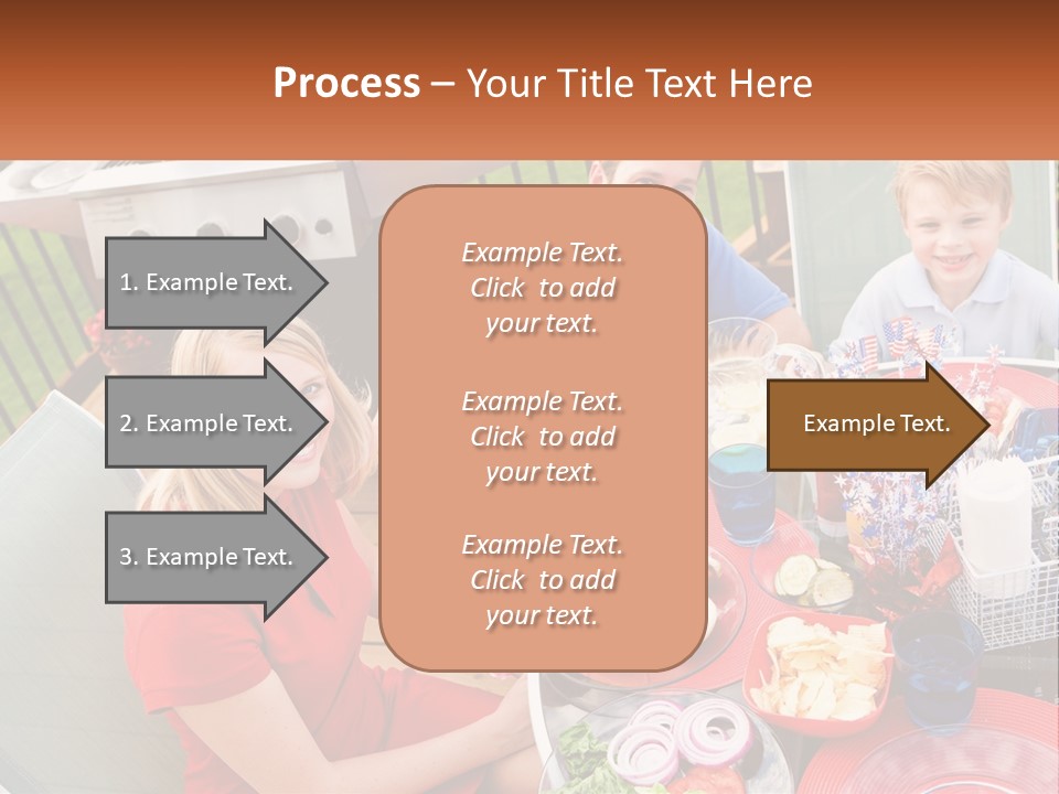 A Group Of People Sitting Around A Table With Food PowerPoint Template