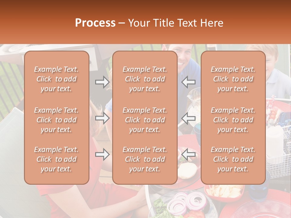 A Group Of People Sitting Around A Table With Food PowerPoint Template