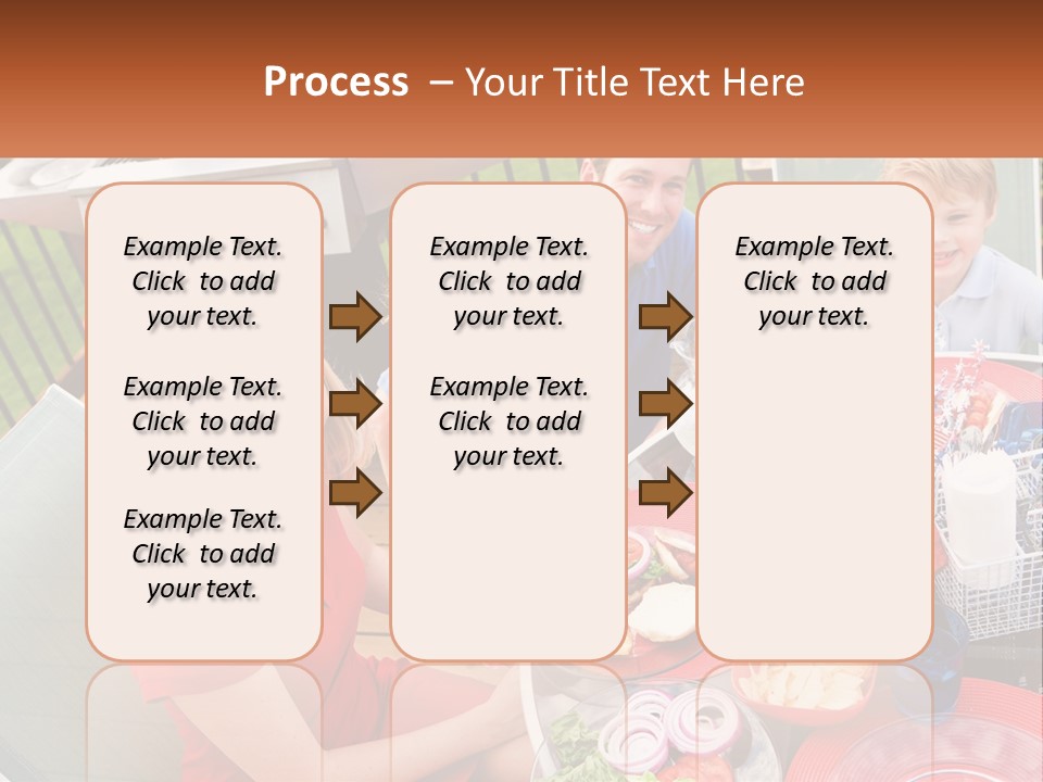 A Group Of People Sitting Around A Table With Food PowerPoint Template