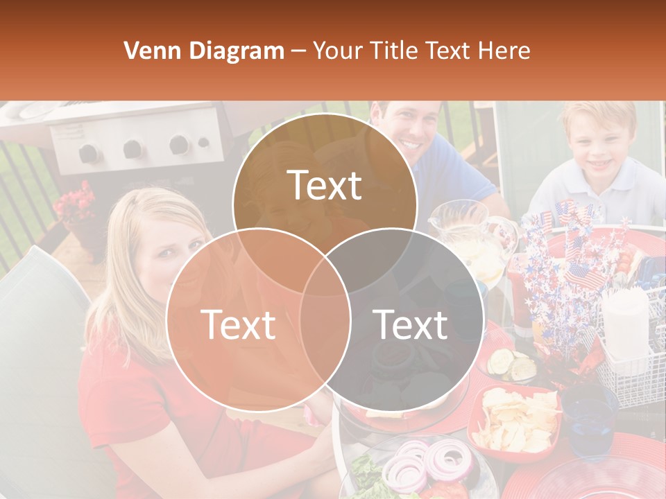 A Group Of People Sitting Around A Table With Food PowerPoint Template