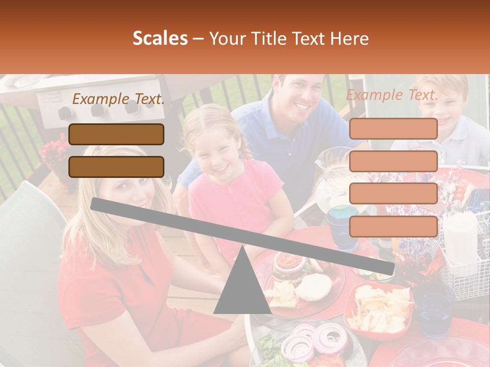 A Group Of People Sitting Around A Table With Food PowerPoint Template