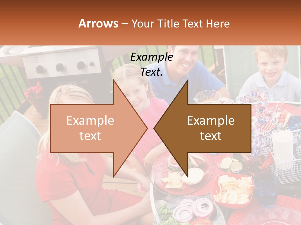 A Group Of People Sitting Around A Table With Food PowerPoint Template