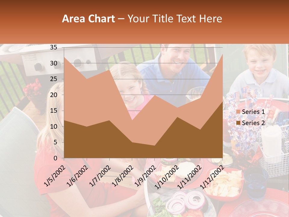A Group Of People Sitting Around A Table With Food PowerPoint Template