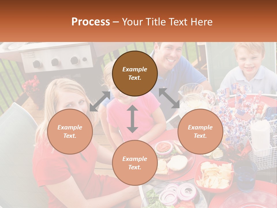 A Group Of People Sitting Around A Table With Food PowerPoint Template
