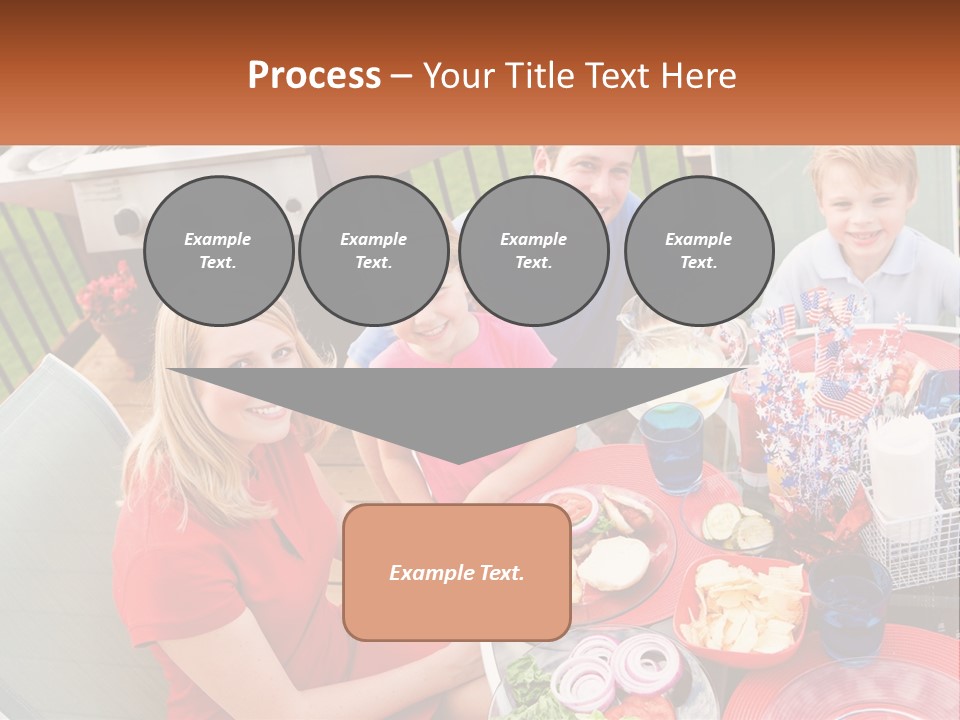 A Group Of People Sitting Around A Table With Food PowerPoint Template