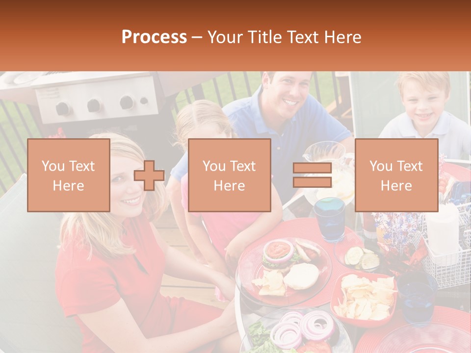 A Group Of People Sitting Around A Table With Food PowerPoint Template