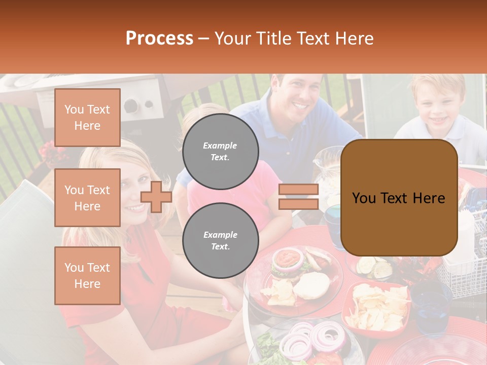 A Group Of People Sitting Around A Table With Food PowerPoint Template