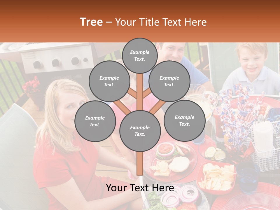 A Group Of People Sitting Around A Table With Food PowerPoint Template
