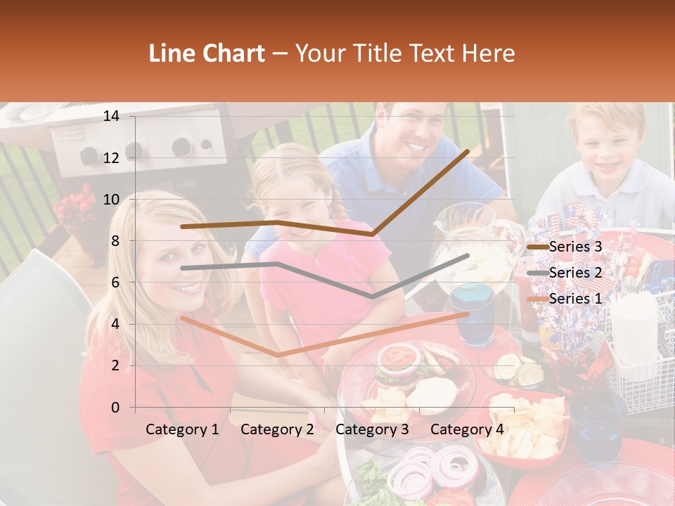 A Group Of People Sitting Around A Table With Food PowerPoint Template