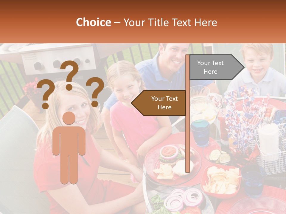 A Group Of People Sitting Around A Table With Food PowerPoint Template