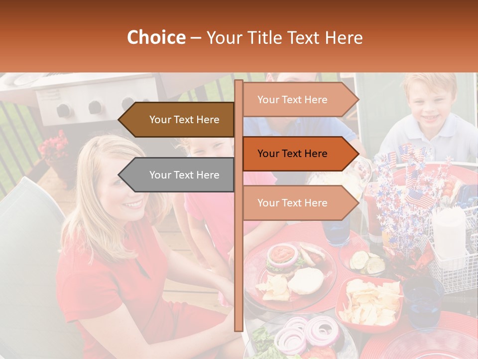 A Group Of People Sitting Around A Table With Food PowerPoint Template