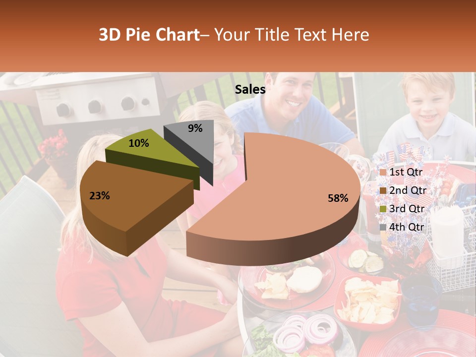 A Group Of People Sitting Around A Table With Food PowerPoint Template