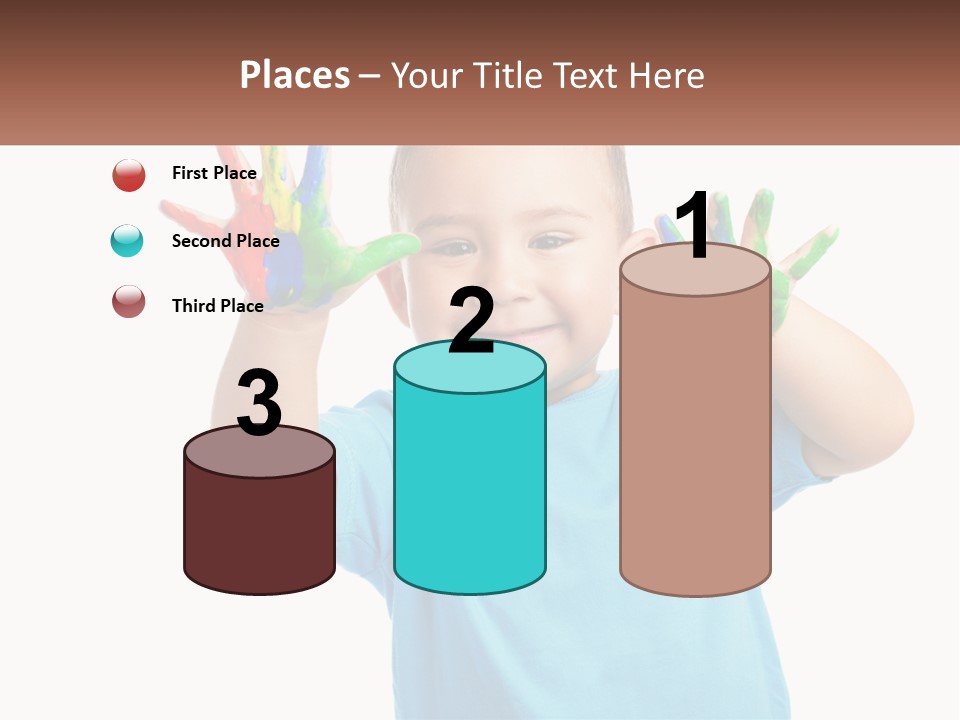 A Young Boy Is Holding His Hands Up To The Camera PowerPoint Template