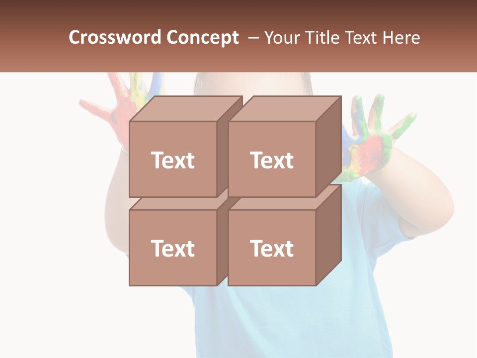 A Young Boy Is Holding His Hands Up To The Camera PowerPoint Template